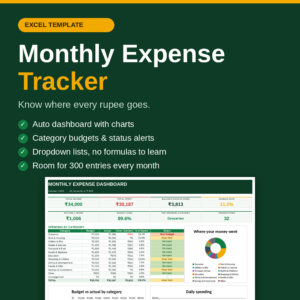 Monthly Expense Tracker Excel Template (₹)